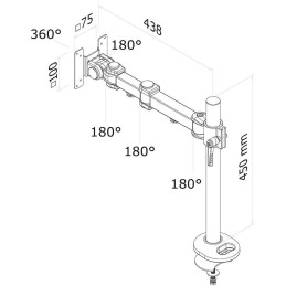 Neomounts FPMA-D960G / Flat Screen Desk Mount (grommet) / Black