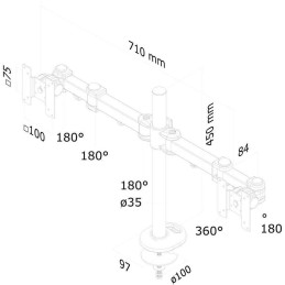 Neomounts FPMA-D960DG / Flat Screen Desk Mount (grommet) / Black