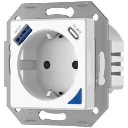 IMMAX NEO SMART chytrá vnitřní zásuvka bez kolíku (typ F)/ 16A/ 1x USB/ 1x USB-C/ PD 20W/ Zigbee/ LIDL/ TUYA