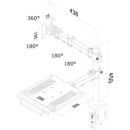 Neomounts FPMA-D960NOTEBOOK / Flat Screen & Notebook Desk Mount (clamp)  / Black