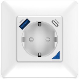 IMMAX NEO SMART chytrá vnitřní zásuvka bez kolíku (typ F)/ 16A/ 1x USB/ 1x USB-C/ PD 20W/ Zigbee/ LIDL/ TUYA