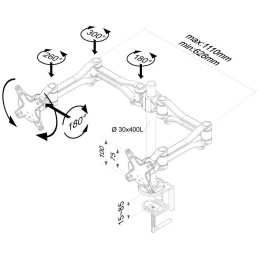 Neomounts FPMA-D1030D / Flat Screen Desk Mount (clamp)  / Silver