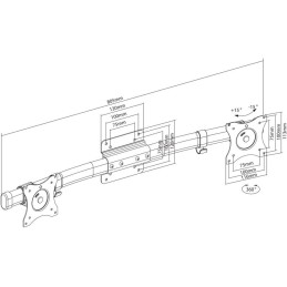 Neomounts FPMA-CB100BLACK / Flat Screen Cross bar (to make a single mount dual screen) / Black