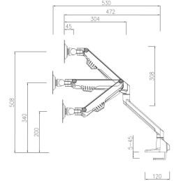 Neomounts FPMA-D750DBLACK2/Držák displeje/na stůl/10-32"/svorka/VESA 100X100/nosn. 2x8kg/plynový píst/2 displeje/černý