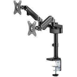 Neomounts DS70-750BL2/Držák displeje/tyč na stůl/17-27"/svorka/VESA 100X100/nosn. 2x7kg/plynový píst/2 displeje/černý