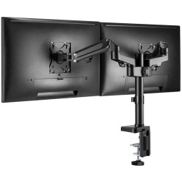 Neomounts DS70-750BL2/Držák displeje/tyč na stůl/17-27"/svorka/VESA 100X100/nosn. 2x7kg/plynový píst/2 displeje/černý