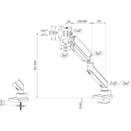 Neomounts DS70-450BL1/Držák displeje/na stůl/17-42"/svorka+průchodka/VESA 100X100/nosn. 15kg/plyn. píst/1 disp/černý