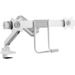 Neomounts DS75-450WH2 /Držák displeje/na stůl/17-32"/svorka+průchodka/VESA 100X100/nosn.2x8kg/plyn. píst/2 displeje/bílý