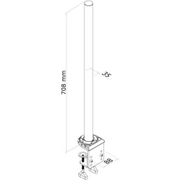 Neomounts FPMA-D935POLE / Clamp and pole (70 cm) FPMA-D935 & FPMA-D935D / Silver