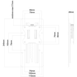 Neomounts FPMA-LIFT100BLACK / Height Adjustable Adapter (assembly on VESA 75/100) / Black