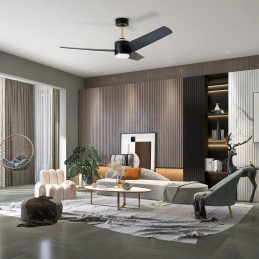 IMMAX NEO LITE BEAUTY SMART LED stropní svítidlo s ventilátorem 18W, Wi-Fi, TUYA, růžové zlato-černé