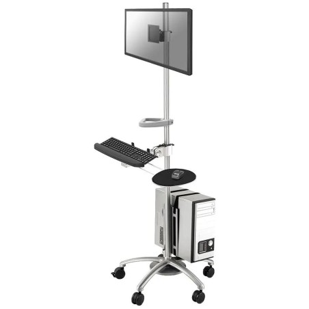 Neomounts FPMA-MOBILE1800 / Mobile Workplace Floor Stand (monitor, keyboard/mouse & PC) / Silver