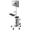 Neomounts FPMA-MOBILE1800 / Mobile Workplace Floor Stand (monitor, keyboard/mouse & PC) / Silver