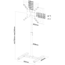 Neomounts NS-FS100BLACK / Flat Screen Floor Stand (height: 75-124 cm) / Black