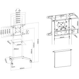 Neomounts NS-M1250WHITE / Mobile Flat Screen Floor Stand (height: 160 cm) / White