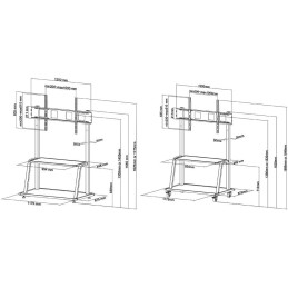 Neomounts NS-M4000BLACK / Mobile Flat Screen Floor Stand (stand+trolley) (height: 137-153 cm) box 1/2 / Black