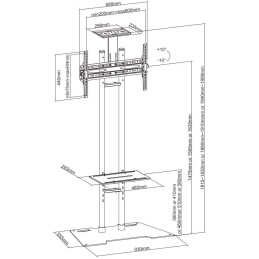 Neomounts PLASMA-M1700ES / Mobile Flat Screen Floor Stand (height: 147-163 cm) box 1/2 / Black