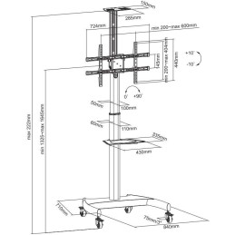 Neomounts PLASMA-M1900E / Mobile Flat Screen Floor Stand (height: 130-162 cm) / Black
