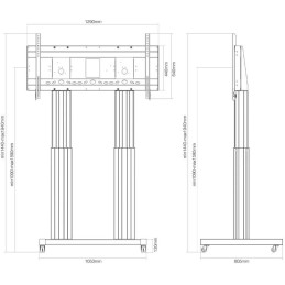 Neomounts  PLASMA-M2600SILVER / Motorised Mobile Floor Stand - VESA 300x200 up to 1200x600 / Silver