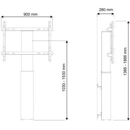 Neomounts  PLASMA-W2250SILVER / Motorised Floor Stand/Wall Mount - VESA 200x200 up to 800x600 / Silver