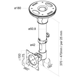 Neomounts  FPMA-C025BLACK / Flat Screen Ceiling Mount (Height: 37-47 cm) / Black