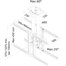 Neomounts  PLASMA-C100D / Flat Screen Ceiling Mount (Height: 67-107 cm) / Black
