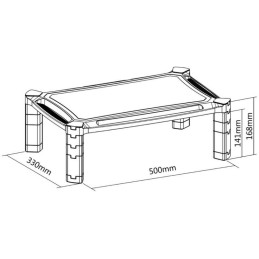 Neomounts NSMONITOR20/podložka pod displej/nosn. 10kg/výška 4,6-16,8cm/plast/černá