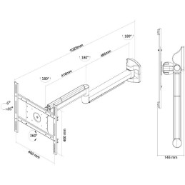Neomounts  FPMA-HAW050 / Flat Screen Wall Mount (102 cm long) / White