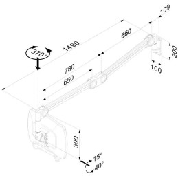 Neomounts  FPMA-HAW200 / Medical Flat Screen Wall Mount (162 cm long/170 cm high) / White