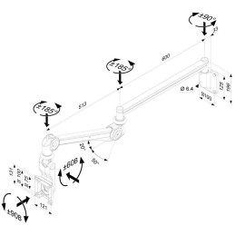 Neomounts  FPMA-HAW300 / Medical Flat Screen Wall Mount (111 cm long/120 cm high) / Creme