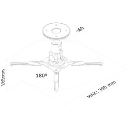 Neomounts  BEAMER-C50 / Projector Ceiling Mount (height: 18,5 cm) / Black
