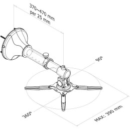 Neomounts  BEAMER-W050SILVER / Projector Wall Mount (length: 37-47 cm , ultra short throw) / Silver