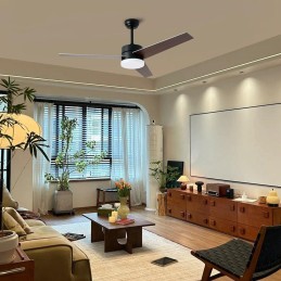 IMMAX NEO LITE VARIABLE SMART LED stropní svítidlo s ventilátorem 24W, Wi-Fi, TUYA, černo-hnědo-stříbrné