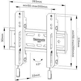 Neomounts Select WL30S-850BL12/Držák displeje/na stěnu/24-55"/fixní/VESA 200X200/nosn. 50kg/zamykatelný/černý