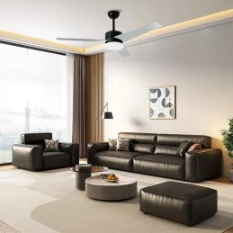 IMMAX NEO LITE VARIABLE SMART LED stropní svítidlo s ventilátorem 24W, Wi-Fi, TUYA, černo-hnědo-stříbrné