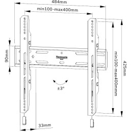 Neomounts Select  WL30S-850BL14 / Screen Wall Mount (fixed, VESA 400x400) / Black