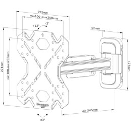 Neomounts Select  WL40S-840BL12 / Screen Wall Mount (full motion, 2 pivots, VESA 200x200) / Black
