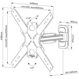Neomounts Select  WL40S-840BL14 / Screen Wall Mount (full motion, 2 pivots, VESA 400x400) / Black