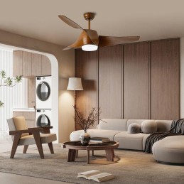 IMMAX NEO LITE WAVE SMART LED stropní svítidlo s ventilátorem 18W, Wi-Fi, TUYA, hnědé (barva dřeva)