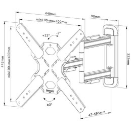Neomounts Select  WL40S-850BL14 / Screen Wall Mount (full motion, 3 pivots, VESA 400x400) / Black