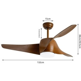 IMMAX NEO LITE WAVE SMART LED stropní svítidlo s ventilátorem 18W, Wi-Fi, TUYA, hnědé (barva dřeva)