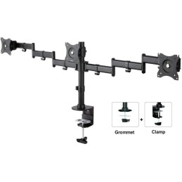 Neomounts Select NM-D135D3BLACK/Držák displeje/na stůl/10-27"/svorka+průchodka/VESA 100X100/nosn.3x 8kg/3 displeje/černý