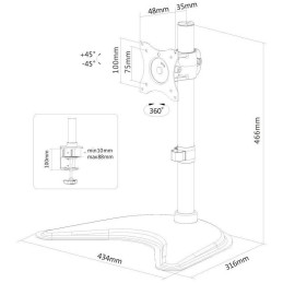 Neomounts Select  NM-D335BLACK / Flat Screen Desk mount (10-30") desk clamp/stand/grommet / Black