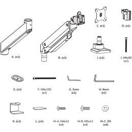 Neomounts Select NM-D775SILVERPLUS/Držák zakřiv. displeje/na stůl/10-49"/svorka/VESA 100X100/nosn. 10kg/plyn. píst/stříb