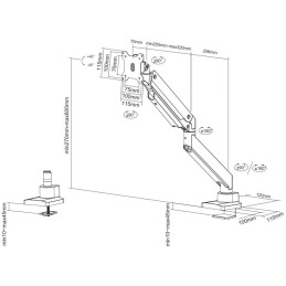 Neomounts Select NM-D775WHITEPLUS/Držák zakřiv. displeje/na stůl/10-49"/svorka/VESA 100X100/nosn. 10kg/plyn. píst/bilý