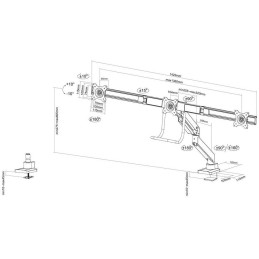 Neomounts Select  NM-D775DX3BLACK / Flat Screen Desk mount (17-27") desk clamp/grommet / Black