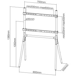 Neomounts Select NM-M1000BLACK/Držák displeje/na podlahu/37-70"/VESA 600X400/nosn. 40kg/černý