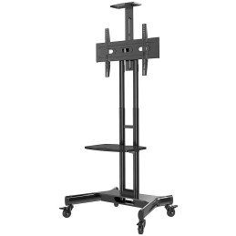 Neomounts Select NM-M1700BLACK/Držák displeje/vozík/32-75"/4 kolečka/VESA 600X400/nosn. 50kg/nast.výšky/2 police/černý