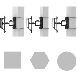 Neomounts Select WL40S-910BL16/Držák displeje/na sloup 25-100 cm/40-75"/sklopný/rotace/3čepy/VESA 600X400/nosn. 45kg/čer