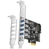 Kontroler AXAGON PCIe dla 4x USB 3.2 Gen1 / PCEU-43RS / SP i LP